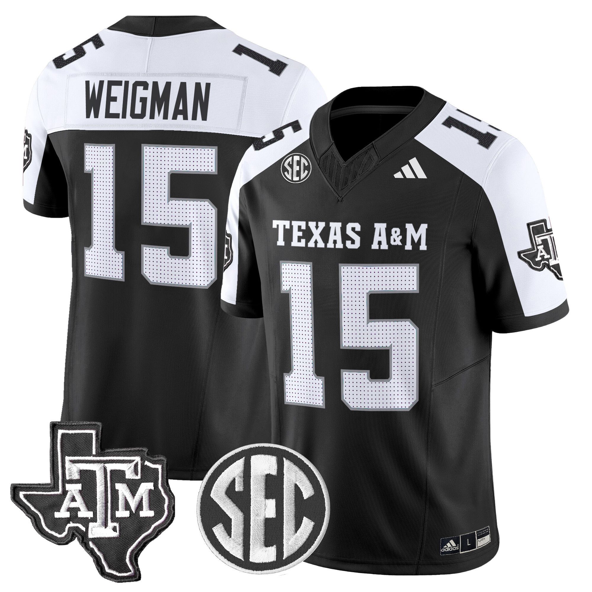 Men Texas A&M Aggies #15 Weigman Black 2024 Vapor Limited NCAA Jersey->ncaa teams->NCAA Jersey